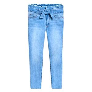 Gap Paper Bag Waist Jeggings Light Wash Denim Crop Ankle Jeans Size 14